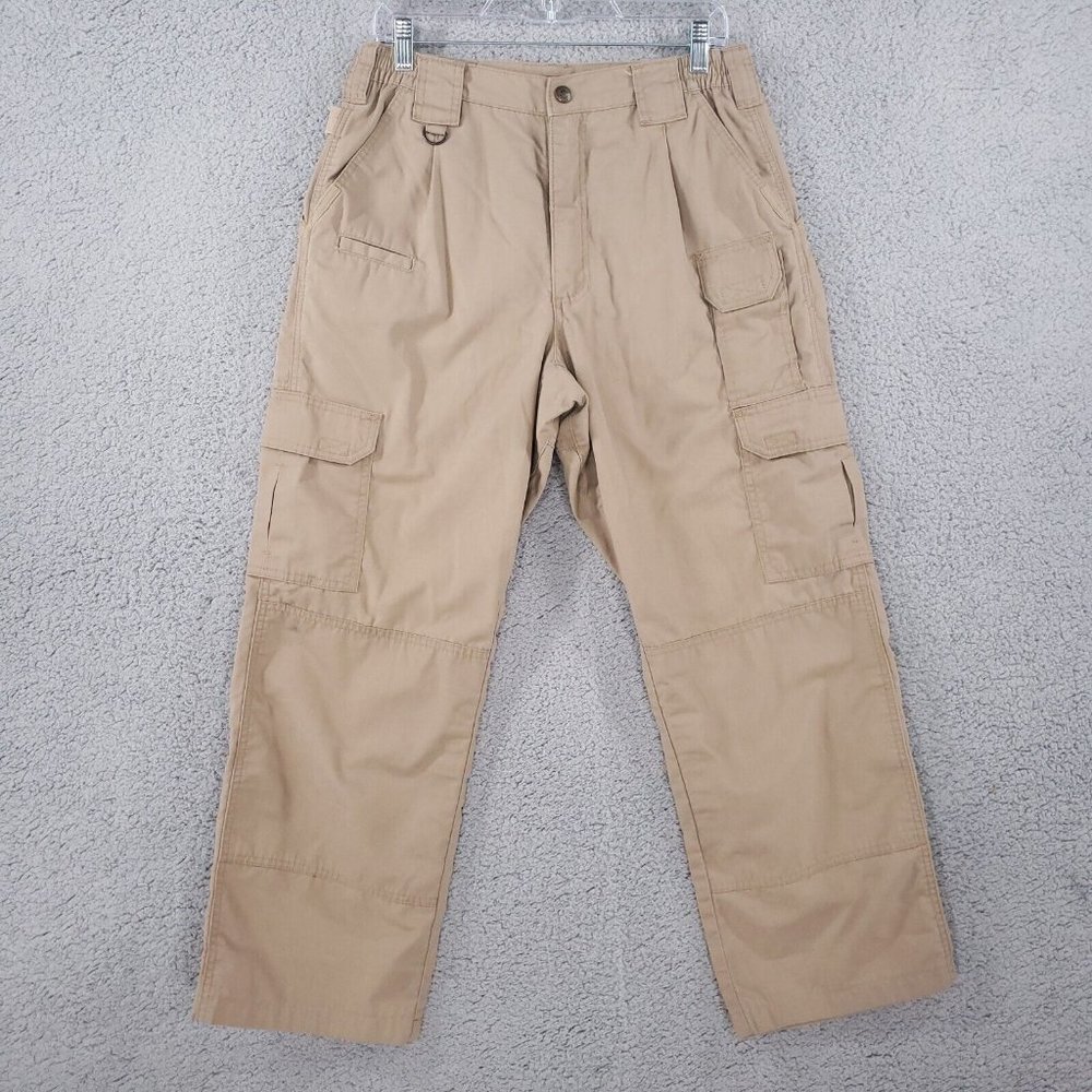 5.11 Tactical mens rip stop Cargo Pants casual work wear Beige Pockets 30x28